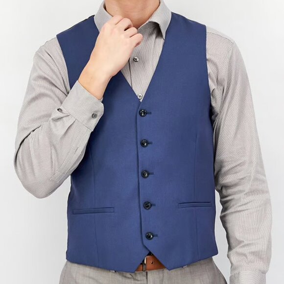 Topman SKINNY waistcoat in blue size 38 - Picture 2 of 9